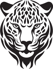 Ferocity Unleashed Black Leopard Logo Hunting Elegance Black Vector Leopard Icon