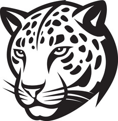 The Fierce Hunter Black Vector Leopard Emblem Elegance in the Wild Black Leopard Icon