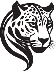 Feline Excellence Black Vector Leopard Logo Regal Roar Black Leopard Emblem in Vector