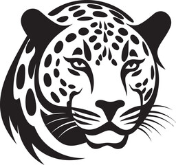 Elegant Hunter Black Leopard Emblem in Vector Ferocious Beauty Black Vector Leopard Icon Design