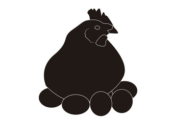 Icono de gallina incubando huevos. Recetas de aves