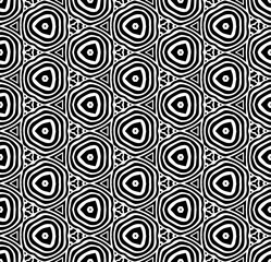 Black and white seamless abstract pattern. Background and backdrop. Grayscale ornamental design. Mosaic ornaments. Vector graphic illustration. EPS10.