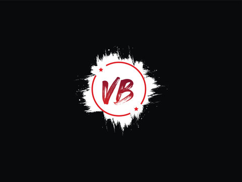 Initials VB Logo Letter, Handwriting vb Brush Letter Logo
