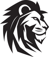 Savage Strength Black Vector Lion Logo Fierce and Fearless Black Lion Icon Design