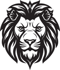Roaring Resonance Vector Black Lion Icon Enigmatic Strength Black Lion Emblem in Vector