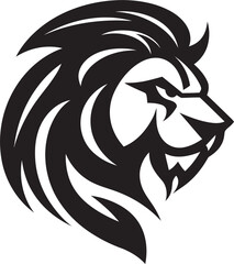 Graceful Dominance Lion Logo in Vector Hunt in Style Black Vector Lion Emblem