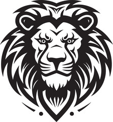 Prowess Unleashed Black Vector Lion Design Sleek Power Lion Icon Emblem