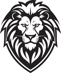 Elegant Hunter Black Vector Lion Emblem Ferocious Beauty Lion Logo Icon Excellence