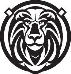 Savage Grace Black Vector Lion Icon Roaring Excellence Lion Logo Emblem