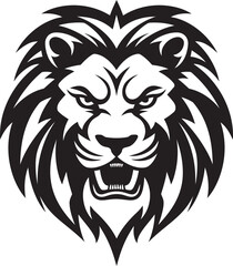 Ferocity Unleashed Lion Icon Design Elegant Majesty Black Vector Lion Logo