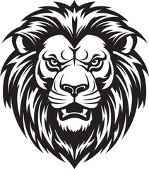 Prowling Grace Black Lion Emblem Excellence Ferocity Unleashed Lion Icon Design