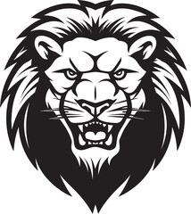 Graceful Dominance The Lion Logo in Vector Hunt in Style A Black Vector Lion Emblem