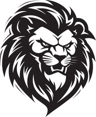 Pouncing Dominance Lion Logo Design Proud Majesty The Black Lion Icon in Vector Design