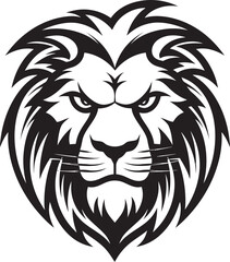 Graceful Roar Black Lion Icon in Vector Pouncing Dominance Lion Logo Design