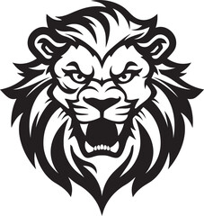Fierce and Fearless The Black Lion Icon Design Graceful Dominance The Lion Logo in Vector