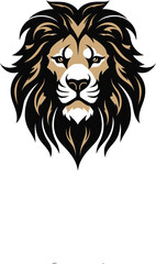 Roaring Excellence Black Lion Icon in Vector Untamed Beauty Lion Logo Design