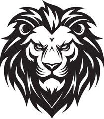Wildcat Artistry The Lion Icon in Black Vector On the Prowl A Black Vector Logo Excellence