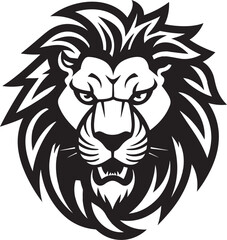 Untamed Beauty A Black Lion Vector Design Regal Roar The Lion Icon in Black Vector Logo