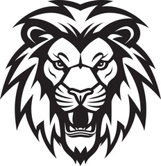 Savage Strength The Lion Emblem Design Regal Roar The Black Lion Icon in Vector