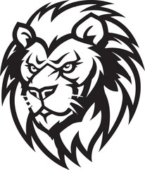 Hunting Elegance A Lion Icon Design Ferocious and Fine The Black Vector Lion Emblem