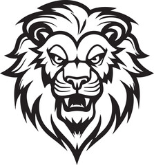 Ferocious Majesty A Lion Emblem Excellence Roaring Excellence The Black Lion Icon in Vector