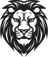 Prowling Grace The Black Lion Emblem Excellence Ferocity Unleashed A Lion Icon Design