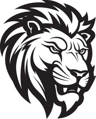 Regal Roar The Black Vector Lion Logo Emblem Proud Majesty Black Lion Icon in Vector Design