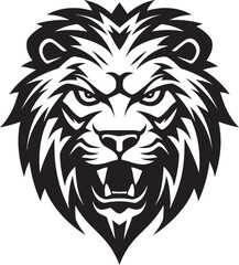 Elegant Dominance Black Vector Lion Emblem Hunt in Style Pouncing Majesty in Lion Icon