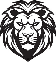 Majestic Hunter The Lion Icon Design Excellence The Prowling King Roaring Black Lion Emblem