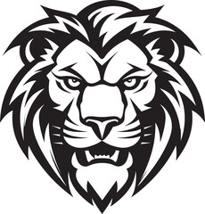 Savage Guardian The Roaring Majesty in Lion Logo Elegance in Motion A Black Vector Lion Design