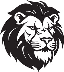 Savage Majesty Black Vector Lion Emblem in Style Sleek and Stylish Power Unleashed in Lion Logo
