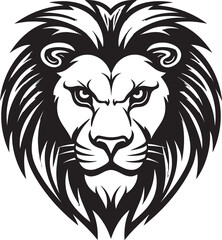Ferocious Beauty A Black Vector Lion Emblem On the Prowl Black Lion Logo Icon Excellence