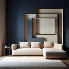 Transform your living room into a modern oasis with a beige corner sofa nestled against dark blue walls. The sleek and stylish design will elevate your space to new heights