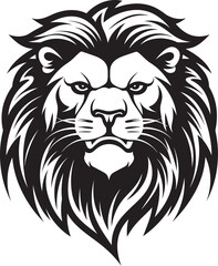 Elegant Hunter Black Vector Lion Logo Design Excellence Savage Strength A Black Lion Emblem Logo