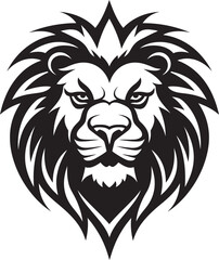 Savage Strength A Black Lion Emblem Logo Majestic Majesty The Prowling King in Lion Icon