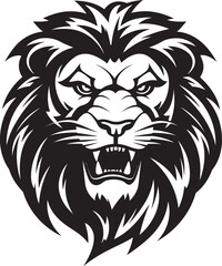 Proud Majesty Black Vector Lion Emblem   The Kings Elegance Roaring Power Black Lion Logo   A Symbol of Strength and Authority