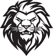 Savage Beauty Black Vector Lion Icon   The Epitome of Fierceness Elegance in Motion Black Lion Logo Design   Graceful and Mighty