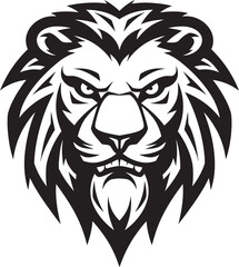 Untamed Beauty Black Vector Lion Logo   The Unrestrained Elegance Regal Roar Black Lion Emblem   The Commanding Symbol of a King
