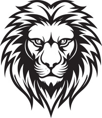 Obraz premium Hunting Mastery Black Lion Logo The Pursuit of Excellence Regal Dominance Black Vector Lion Emblem The Reign of Command