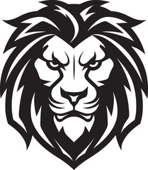 Elegant Ferocity Black Lion Icon Onyx Roar Vector Lion Logo