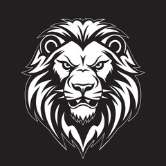 Ferocious Beauty Vector Lion Icon Eclipse of the Lion Black Vector Design