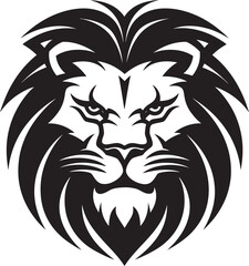 Shadowed Majesty Lion Logo Emblem Stealthy Sovereign Black Lion Heraldry