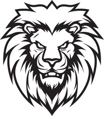 Majestic Mane in Black Lion Icon Boldly Regal Black Lion Symbol in Vector