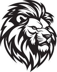 Boldly Regal Black Lion Symbol in Vector Lions Command Vector Logo Design