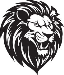 Sculpted Strength Black Lion Logo Elegant Predation Vector Lion Emblem