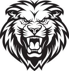 Elegant Predation Vector Lion Emblem Darkened Dominance Black Lion Icon
