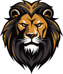 Darkened Dominance Black Lion Icon Vector Realm Black Lion Logo Design