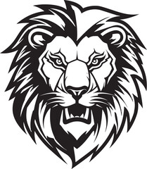 Serpentine Grace Black Lion Emblem Ink Enigma Vector Lion Logo