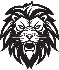 Vector Monarch Black Lion Insignia Blackout King Lion Vector Emblem