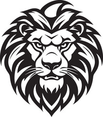 Majestic Monochrome Lion Logo in Vector Vector Monarch Black Lion Insignia
